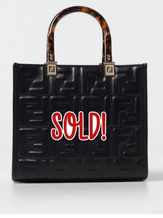 Fendi Handbags - NEW Authentic Fendi Vitello Small Zucca Sunshine Tote Leather Black